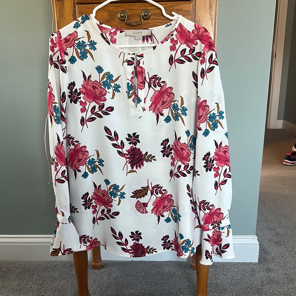 LOFT - Floral Long Sleeve Blouse